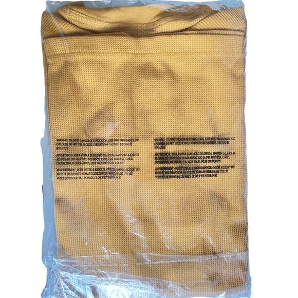 Lot 2 Jockey Yellow Waffle Henley Long Sleeve Top, M - Picture 5 of 9